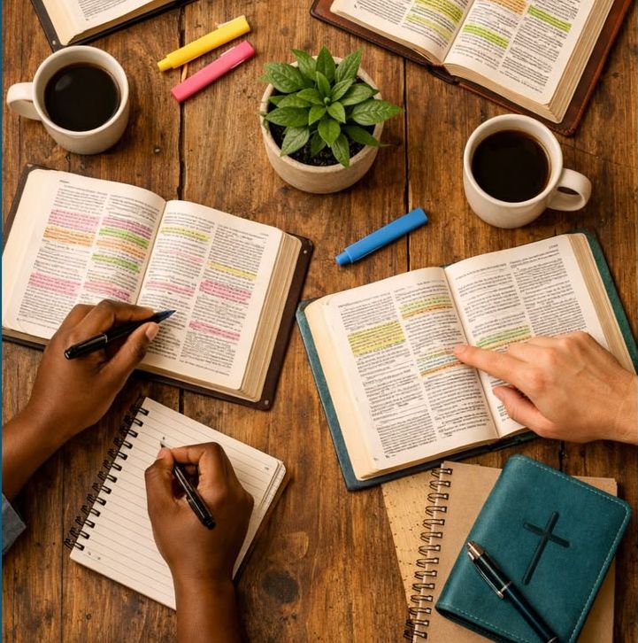 Group of people at bible study