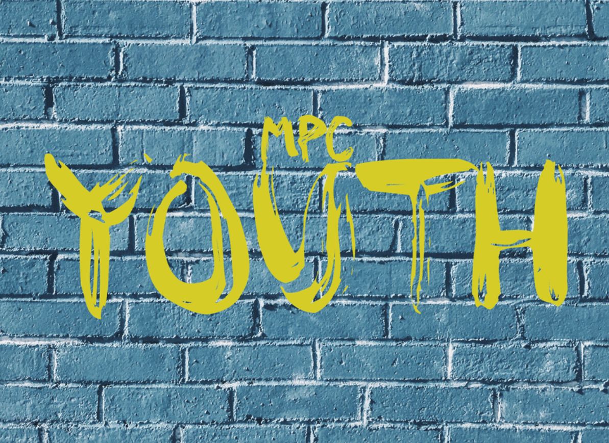 MPC (Massey Presbyterian Church) Youth written on a blue brick wall
